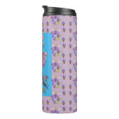 Blue Budgie Waterverf floral Dames Thermosbeker (Geroteerd rechts)