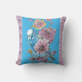 Blue Budgie Waterverf Lila floral Decor Cushion Kussen (Voorkant)