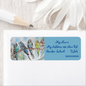 Blue Budgies Waterverf Return Address Labels (Insitu)
