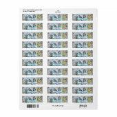 Blue Budgies Waterverf Return Address Labels (Full Sheet)