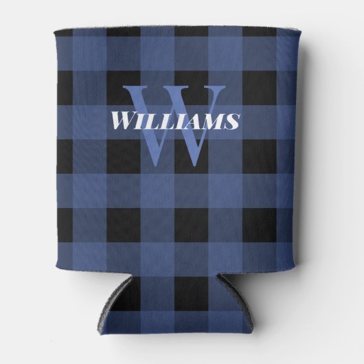 Blue Buffalo Check Name & Initiaal Blikjeskoeler (Voorkant)