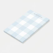 Blue Buffalo Check Pattern Monogramed Name 4x6 Post-it® Notes (Schuin)