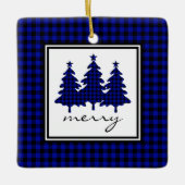 Blue Buffalo Check Pine Trees Keramisch Ornament (Voorkant)