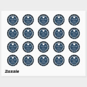 Blue Buffalo Plaid Bear Baby Shower Sticker (Feuille)