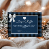 Blue Buffalo Plaid Bear Diaper Raffle Informatiekaartje