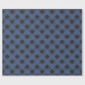 Blue Buffalo Plaid Country Chic Style Cadeaupapier (Vlak)