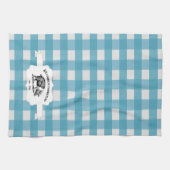 Blue Buffalo Plaid Farm Pig Serviette de cuisine (Horizontal)
