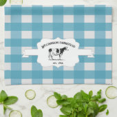 Blue Buffalo Plaid Farm Vache serviette de cuisine (Plié)