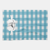 Blue Buffalo Plaid Farm Vache serviette de cuisine (Horizontal)