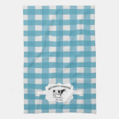 Blue Buffalo Plaid Farm Vache serviette de cuisine (Vertical)