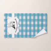 Blue Buffalo Plaid Farm Vache Serviette ensemble (Serviette à main)