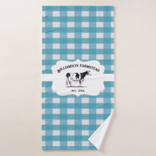 Blue Buffalo Pond Boerderij Koe Bath Towel set Bad Handdoek