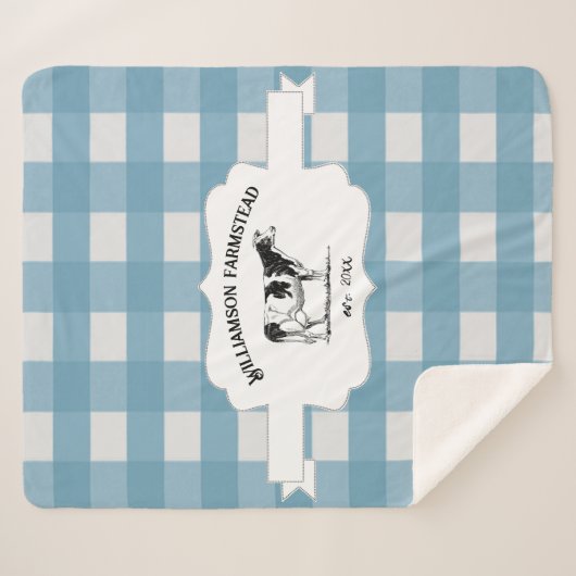 Blue Buffalo Pset Boerderij Koe Sherpa Blanket Sherpa Deken (Voorkant (horizontaal))