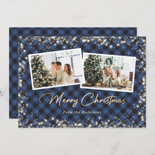 Blue Buffalo Pset Gold met kerstmis Feestdagenkaart (Voorkant / Achterkant)