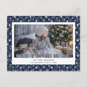 Blue Buffalo Pset Snow Stars Geloof foto Feestdagenkaart