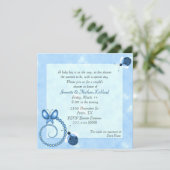 Blue Bugs Couple's Baby shower Invitation Kaart (Staand voorkant)
