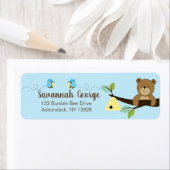 Blue Bumble Bee en Honey Beer Adresetiketten Etiket (Insitu)