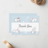 Blue Bunnies Merci Cartes de notes (Devant/Arrière en situation)