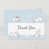 Blue Bunnies Merci Cartes de notes (Devant / Derrière)