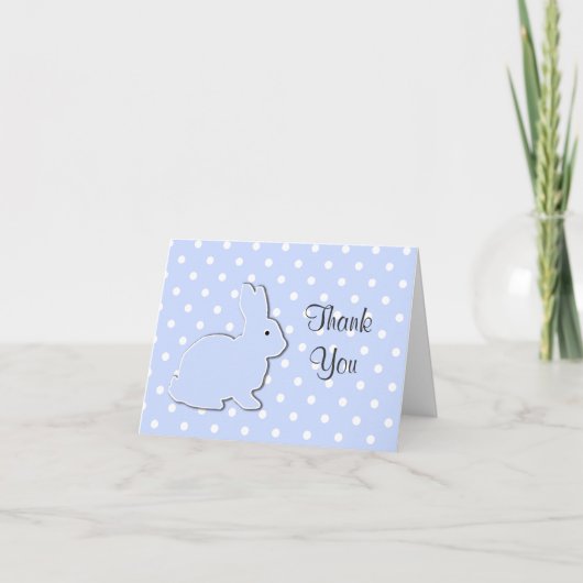 Blue Bunny Baby Merci Carte de note (Devant)