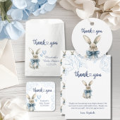 Blue Bunny Baby shower Bedankkaart