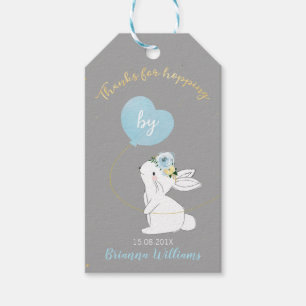Blue Bunny Bedankt voor Hopping door Baby shower L Cadeaulabel