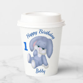 Blue Bunny Boys 1st Birthday Personalize Name Age Papieren Bekers