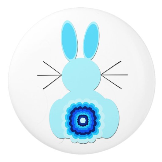 Blue Bunny Ceramic Pull Keramische Knop (Voorkant)