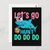 Blue Bunny Ears Shark Easter Hunt Briefkaart (Voorkant / Achterkant)
