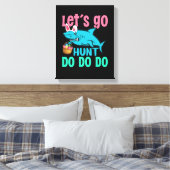 Blue Bunny Ears Shark Easter Hunt Canvas Afdruk (Insitu (Slaapkamer))