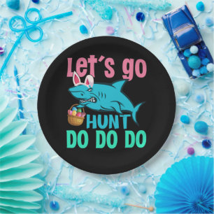 Blue Bunny Ears Shark Easter Hunt Papieren Bordje