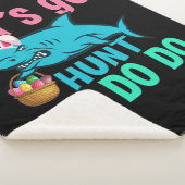 Blue Bunny Ears Shark Easter Hunt Sherpa Deken (3/4)