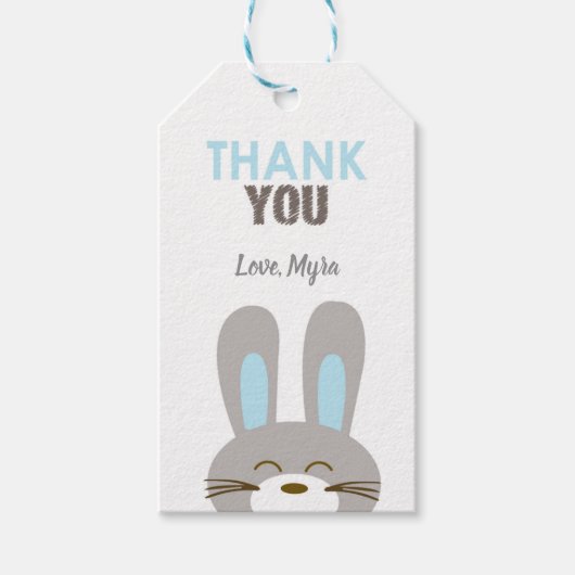 Blue Bunny Gift Label Cadeaulabel (Voorkant)