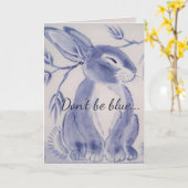Blue Bunny Rabbit Obtenez une carte de bien (Fleur jaune)