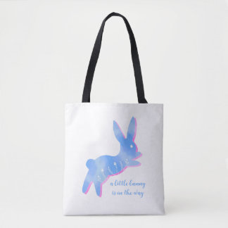 Blue Bunny Silhouette Cute Custom Boy Baby Shower Draagtas