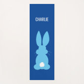 Blue Bunny Silhouette Personalized Cute Animal Yogamat (Voorkant)