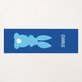 Blue Bunny Silhouette Personalized Cute Animal Yogamat (Voorkant (horizontaal))