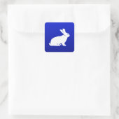 Blue Bunny Vierkante Sticker (Tas)