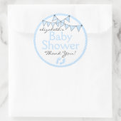 Blue Bunting Flags Baby shower dank u Ronde Sticker (Tas)