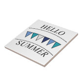 Blue Bunting Hallo Summer Tegeltje (Zijkant)