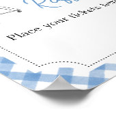 Blue Burger BBQ Baby shower Luier Raffle Poster (Hoek)