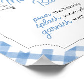 Blue Burger BBQ Baby shower Moeder Osa Bar Poster (Hoek)