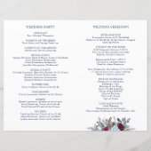Blue Burgundy Purple Floral Programme de mariage p (Dos)