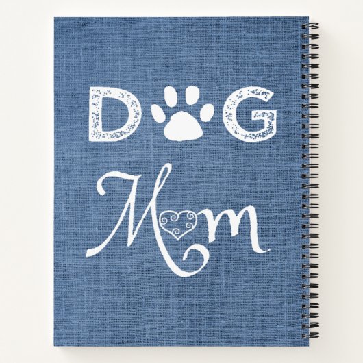 Blue Burlap Chien Maman Carnet (Dos)