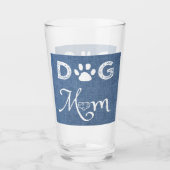 Blue Burlap Chien Maman Coupe de verre (Devant)
