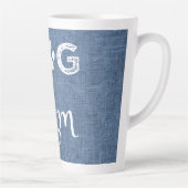 Blue Burlap Chien Maman Latte Mug (Droite)