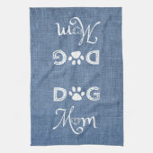 Blue Burlap Chien Maman Serviette de cuisine (Vertical)