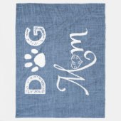 Blue Burlap Dog Mam Fleece Blanket Deken (Voorkant)