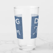 Blue Burlap Dog Mam Glass Cup Glas (Links)