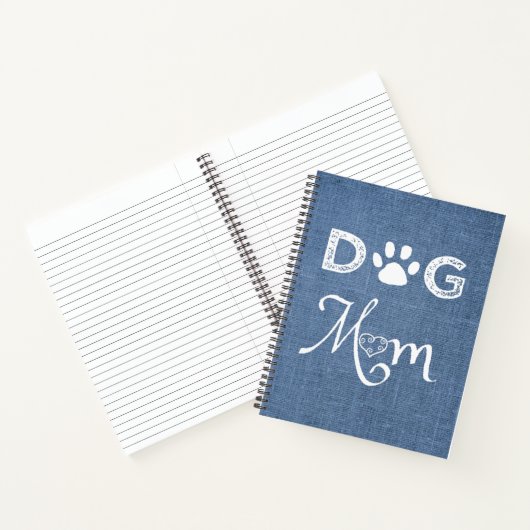 Blue Burlap Dog mama Notitieboek (Binnen)